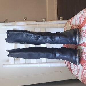 Steve Madden black leather moto boots